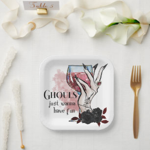 Ghouls Just Wanna Have Fun Halloween  Paper Plate