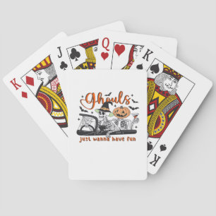 Ghouls Just Wanna Have Fun – Halloween Skeletons D Playing Cards
