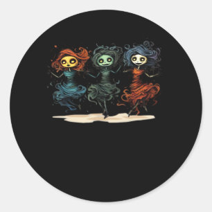 Ghouls Just Wanna Have Fun Halloween Style Classic Round Sticker