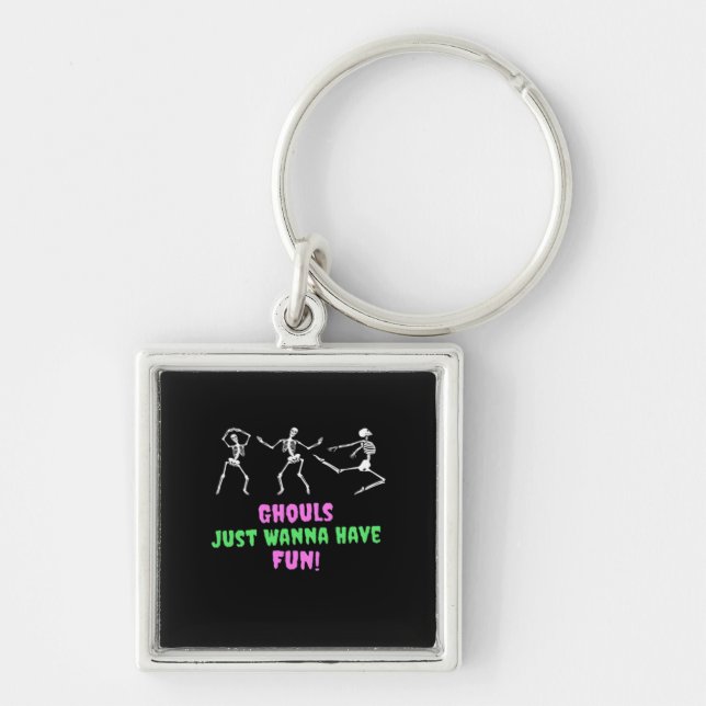 Ghouls Just Wanna Have Fun Lazy Sloth Key Ring (Front)