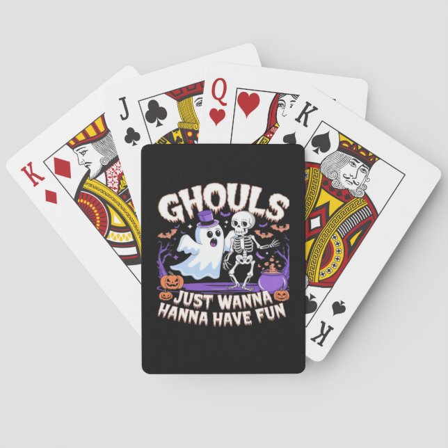 Ghouls Just Wanna Have Fun Lazy Sloth Playing Cards (Back)