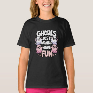 Ghouls Just Wanna Have Fun Pink Purple Halloween T-Shirt