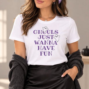 Ghouls Just Wanna Have Fun Purple Quote Halloween Tri-Blend Shirt