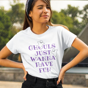 Ghouls Just Wanna Have Fun Purple Quote Halloween Tri-Blend Shirt