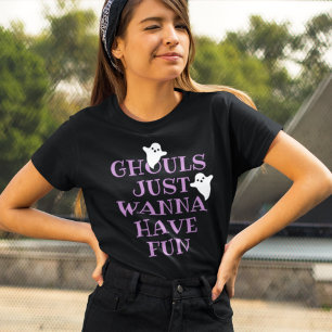 Ghouls Just Wanna Have Fun Purple Quote Halloween Tri-Blend Shirt
