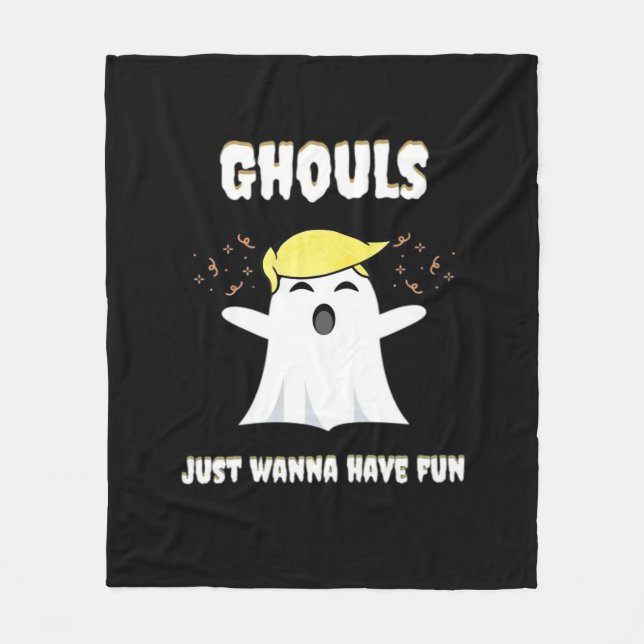 Ghouls Just Wanna Have Fun Retro Design Fleece Blanket (Front)