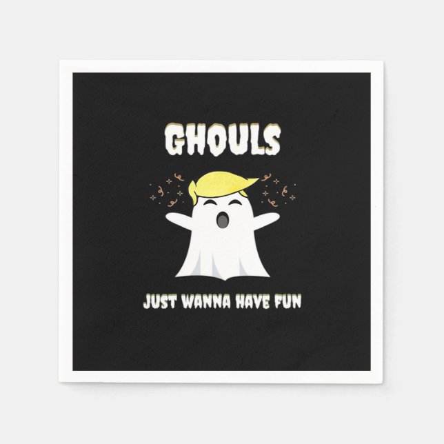 Ghouls Just Wanna Have Fun Retro Design Napkin (Front)