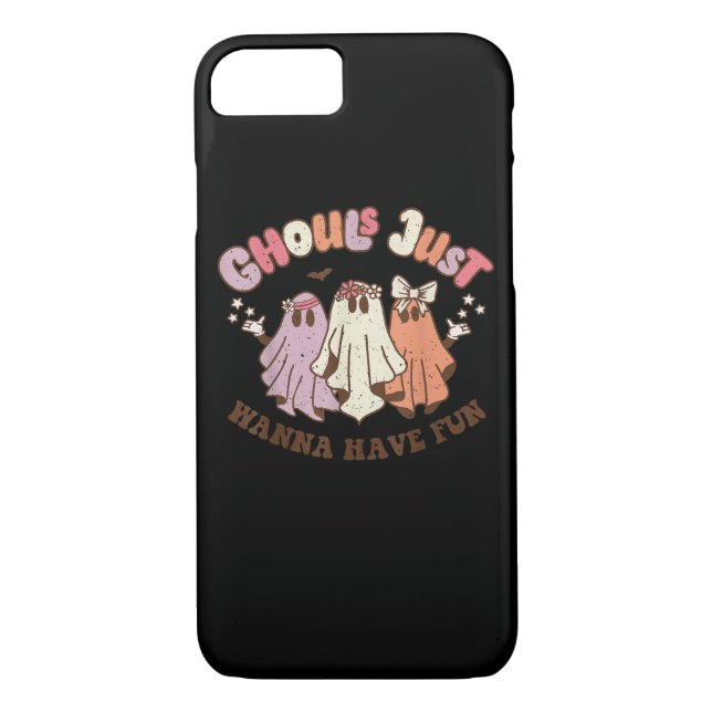 Ghouls Just Wanna Have Fun Retro Halloween Groovy  Case-Mate iPhone Case (Back)