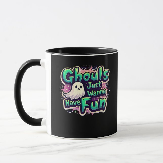 Ghouls Just Wanna Have Fun - Retro Halloween Mug (Left)