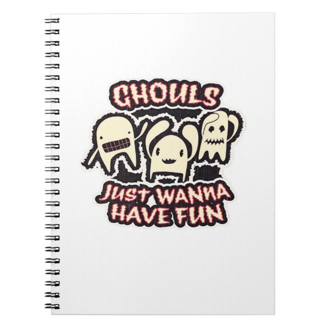 Ghouls Just Wanna Have Fun Retro Spooky Notebook (Front)