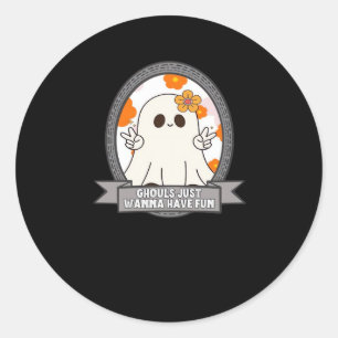 Ghouls Just Wanna Have Fun Sloth Halloween Classic Round Sticker