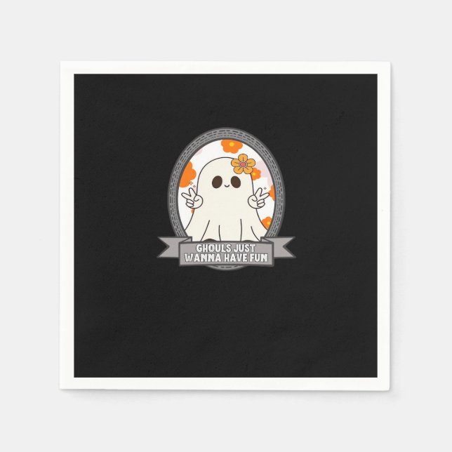 Ghouls Just Wanna Have Fun Sloth Halloween Napkin (Front)