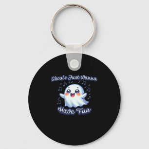 Ghouls Just Wanna Have Fun Sloth & Slogan Key Ring
