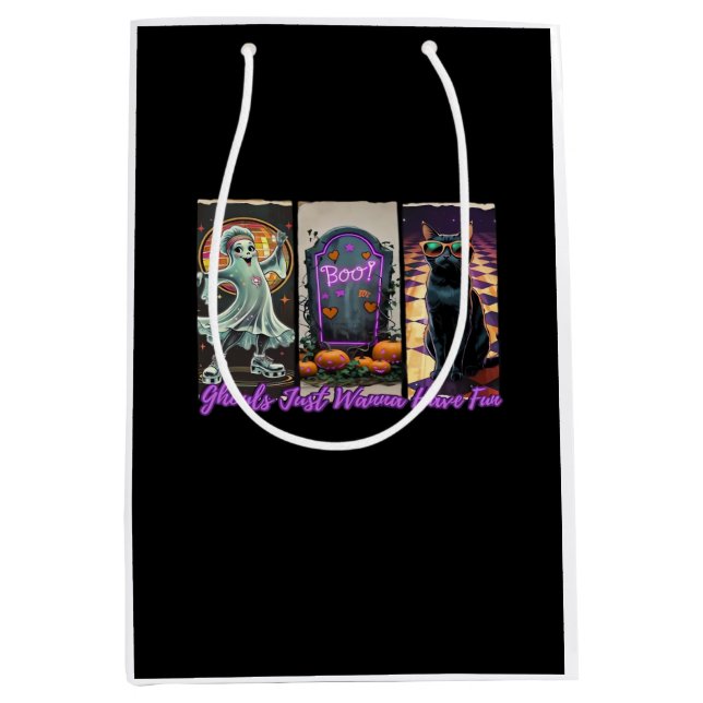 Ghouls Just Wanna Have Fun Sloth Style Medium Gift Bag (Front)
