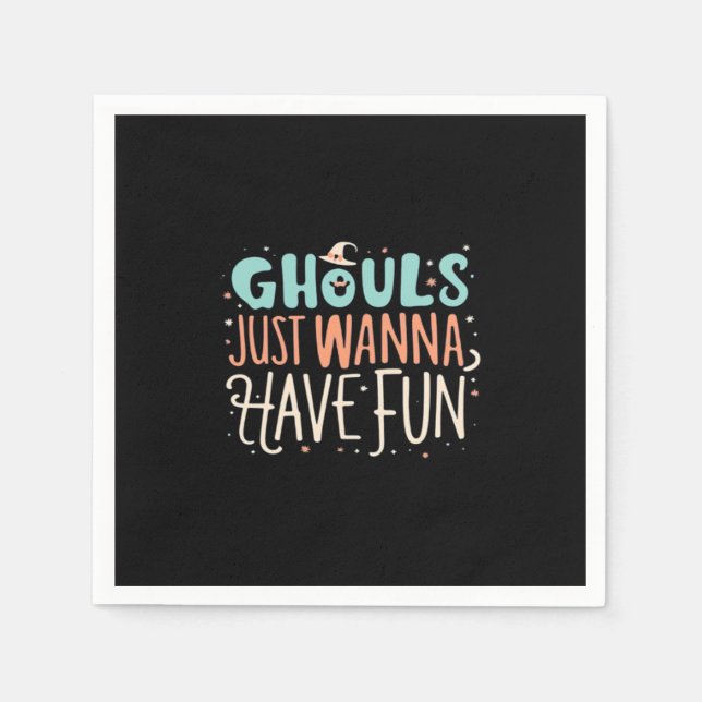 Ghouls Just Wanna Have Fun Sloth Vibes Napkin (Front)