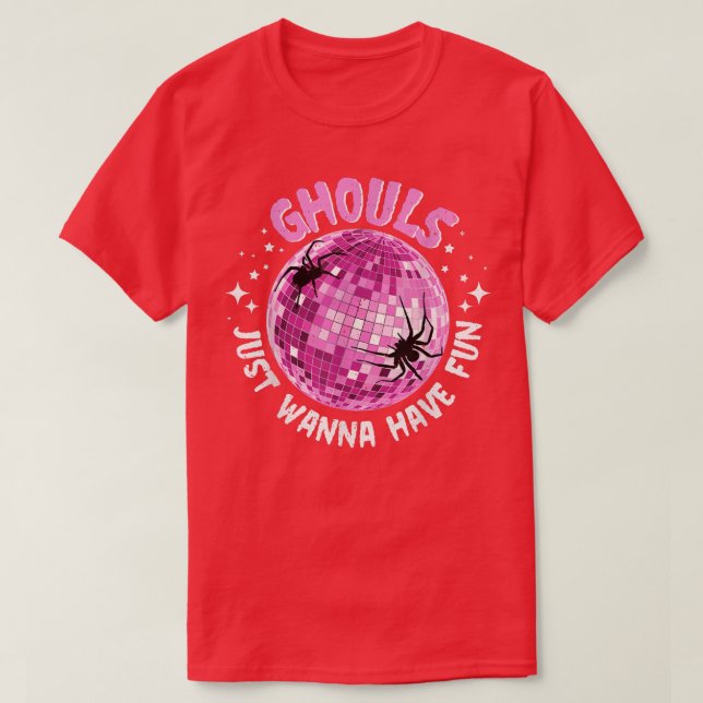 Ghouls Just Wanna Have Fun Spiders Night Out Boys  T-Shirt (Design Front)