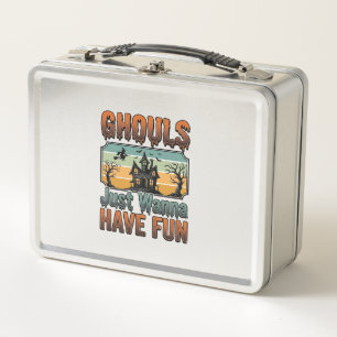 Ghouls Just Wanna Have Fun Vintage Halloween Metal Lunch Box