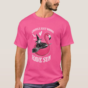 Ghouls Just Wanna Have Sun Witch On A Pool Funny S T-Shirt