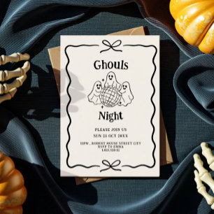 Ghouls Night doodle halloween party invitation