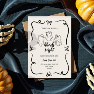 Ghouls Night doodle halloween party invitation