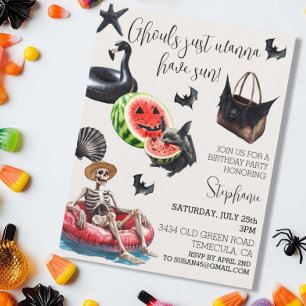 Ghouls Wanna Have Sun Summerween Party Invitation