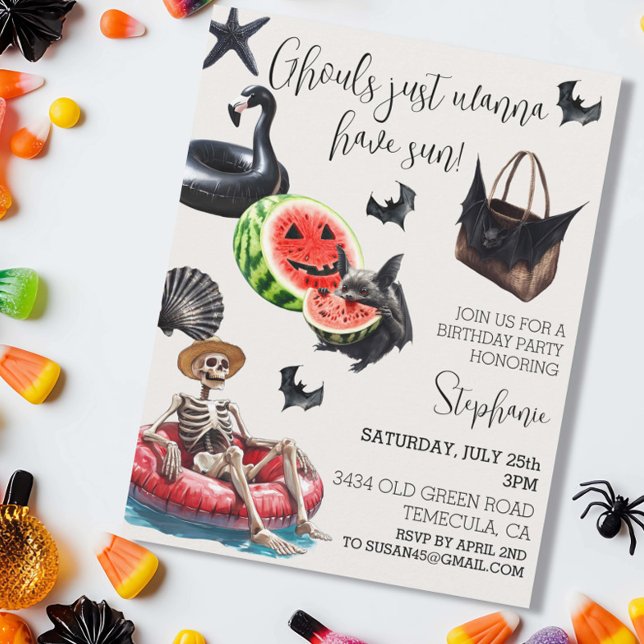 Ghouls Wanna Have Sun Summerween Party Invitation (Creator Uploaded)