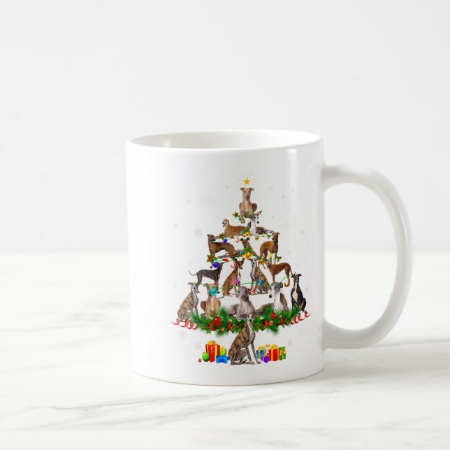 Ghound Christmas Tree Lights Funny Dog Xmas Gif  Coffee Mug (Right)