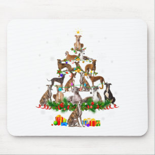 Ghound Christmas Tree Lights Funny Dog Xmas Gif Mouse Pad
