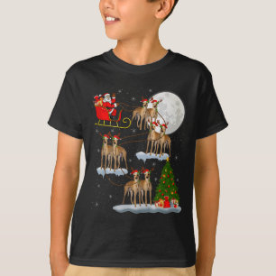 Ghound Dog Santa Sleigh Flying Funny Magical Chris T-Shirt