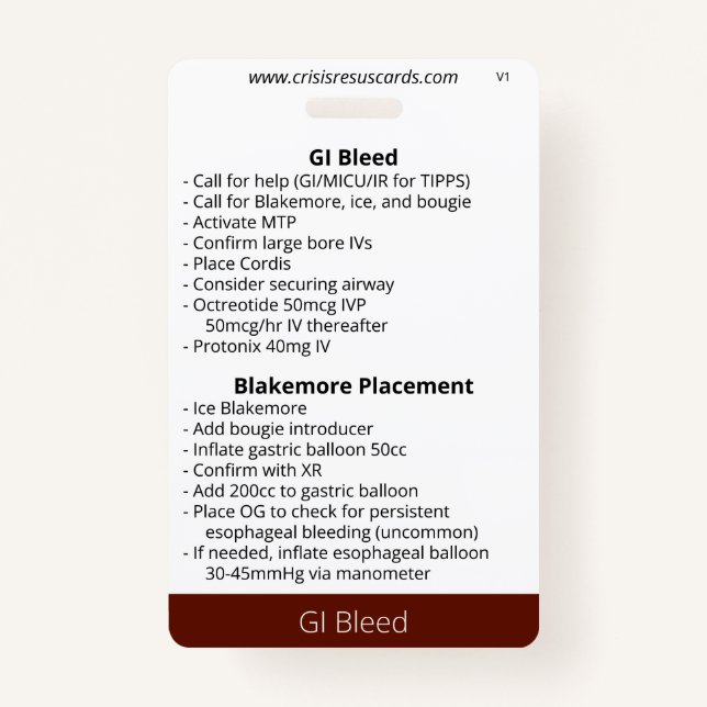 GI Bleed ID Badge (Front)