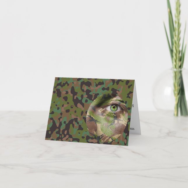 GI Camouflage Soldier Party Personalised Invitation (Front)