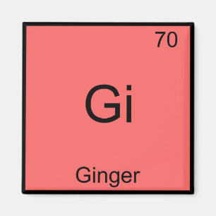 Gi - Ginger Funny Chemistry Element Symbol T-Shirt Magnet