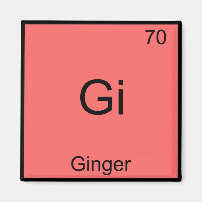 Gi - Ginger Funny Chemistry Element Symbol T-Shirt Magnet (Front)