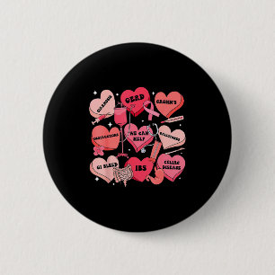 Gi Nurse Valentine Hearts Candy Gastroenterology E 6 Cm Round Badge