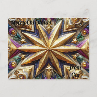 GIA ~ CHRISTMAS ~ 3D star pattern ~ Postcard
