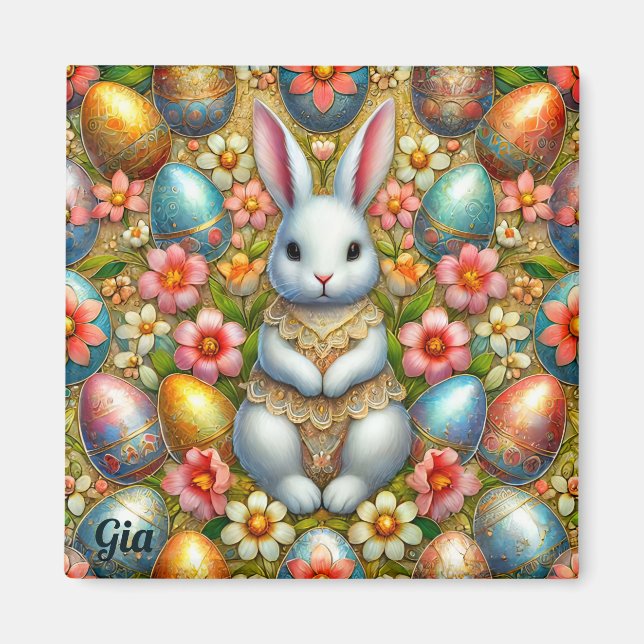 GIA ~ Easter Bunny and Eggs ~  Magnet (Front)