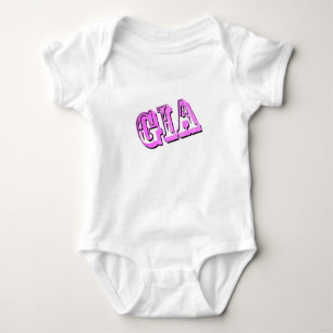 Gia Name In Dimensional Pink, Baby Bodysuit
