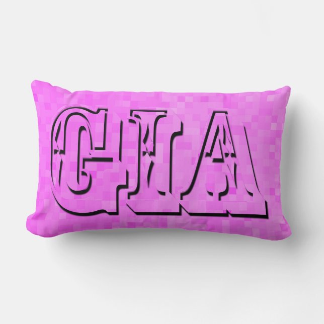 Gia, Pink Girls  Name Logo, Lumbar Cushion (Front)