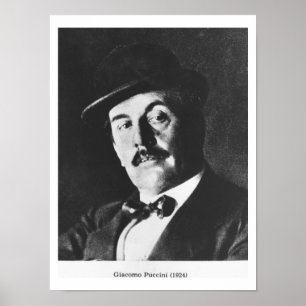 Giacomo Puccini (1858-1924) 1924 (photolitho) (b/w Poster