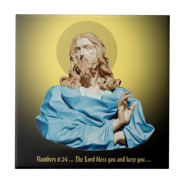 Gian Lorenzo Bernini Bust of Christ 1679 Tile (Front)