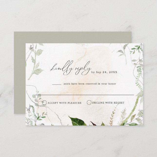GIANNA Bohemian Etherial Greenery RSVP Postcard (Front/Back)