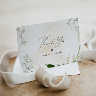 GIANNA Bohemian Etherial Greenery Vintage Paper Thank You Card
