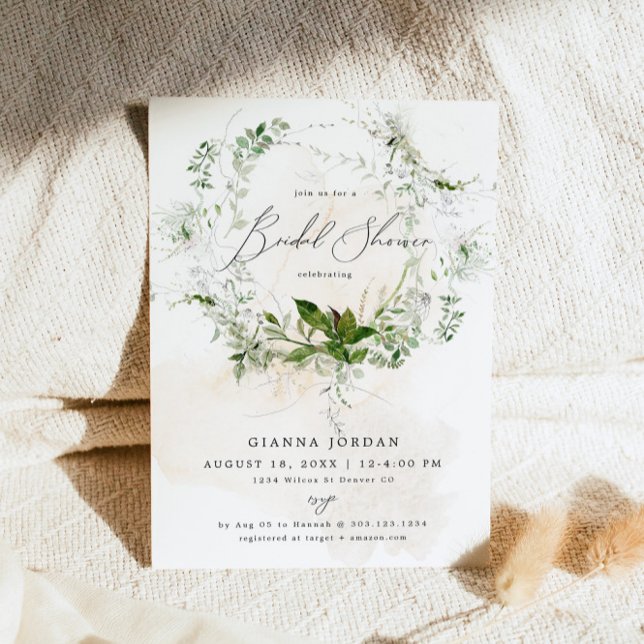 GIANNA Etherial Greenery Garden Bridal Shower Invitation (Creator Uploaded)