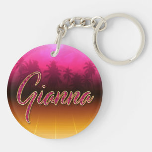 Gianna Vorname Name golden pink Schlüsselanhänger Key Ring