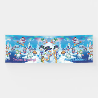 Giant  2.5' x 8' Christmas vinyl Banner Snow scene