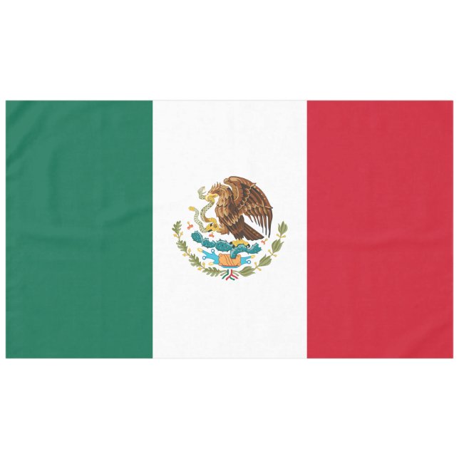 Giant Accurate Mexican Flag Tablecloth (Front (Horizontal))