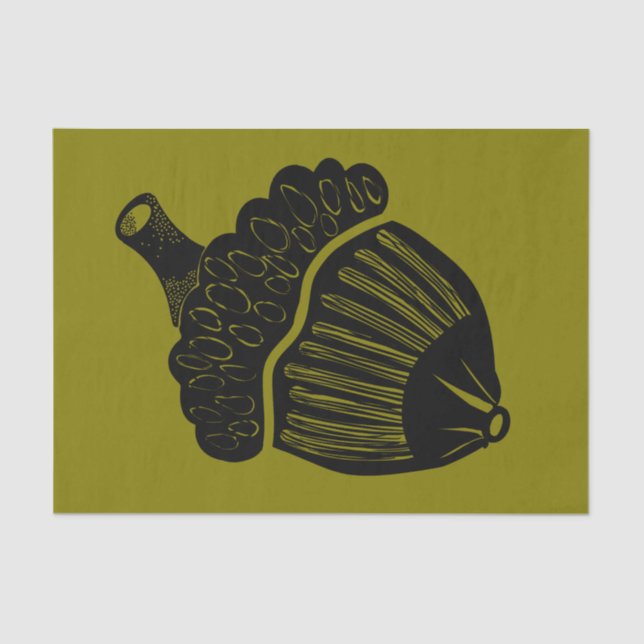 Giant Acorn on Green Tissue Paper (Front)