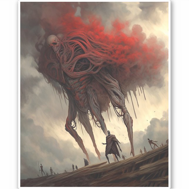 Giant Alien Walking Science Fiction Horror Art (Front)