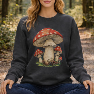 Giant Amanita Mushroom - Retro Cottagecore Graphic Sweatshirt
