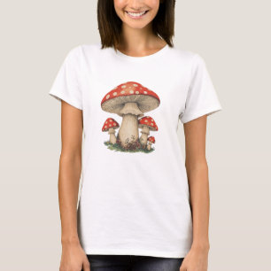 Giant Amanita Mushroom - Retro Cottagecore Graphic T-Shirt